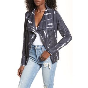 Blank NYC Tie Dye Faux Suede Drape Front Jacket